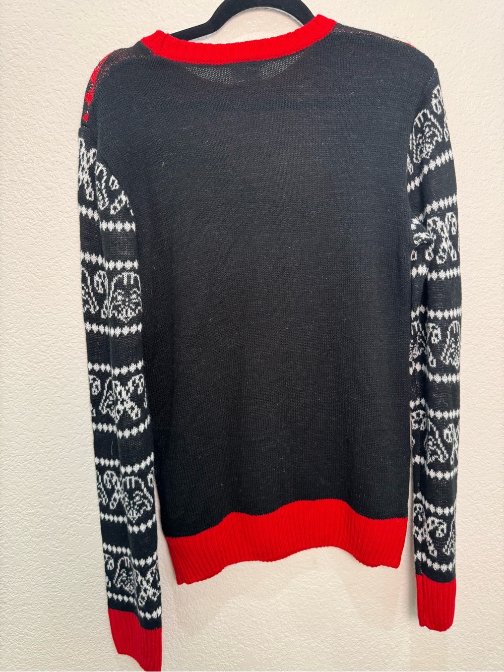 Star Wars Darth Vader Ugly Christmas Sweater Men M Black Red Stormtrooper - Picture 5 of 5